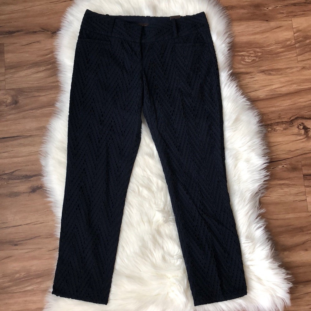 The Limited NWT Drew Fit Blue Eyelet Pants